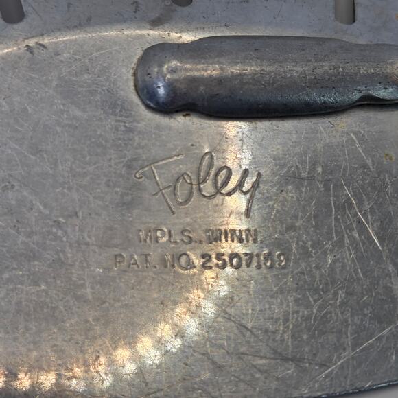 Foley Vintage Aluminum Food Press Rocker Chopper Masher Yellow Handle USA - Picture 5 of 8